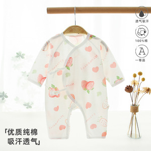 Mono de algodón fino estilo monje para bebé, ropa unisex para climas climatizados para recién nacidos con lazos - Product Image 2