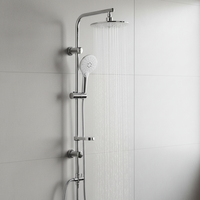 Ensemble de douche en acier inoxydable 304 avec garantie ODM de 2 ans, colonne de douche avec douchette chromée en plastique ABS et barre coulissante, sans robinet