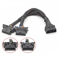 Cable de extensión OBD2 LT012 de 16 pines, macho a doble hembra, cable divisor de diagnóstico OBD2, herramientas de diagnóstico