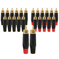 Connecteurs RCA audio, adaptateur de câble coaxial, prise jack audio, connecteur mâle doré sans soudure pour haut-parleur