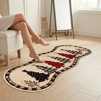 Tapis de Noël à carreaux Buffalo pour la cuisine, décoration champêtre de Noël