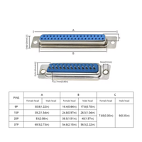 Adaptateur DB9 Connecteur principal DB15 DB25 DB37 RS232 Série COM Connecteurs de prise Fiche Femelle Mâle Port Socket D Sub DP9 Boîtier