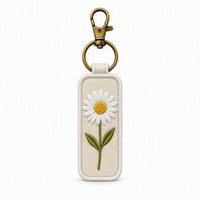 Porte-clés tissé floral Daisy personnalisé pour chapeau, souvenir de voyage, cadeau, vente en gros, patch floral