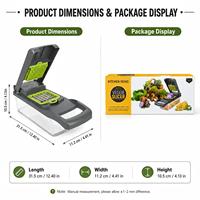 Utensilios de Cocina Manuales 16 en 1, Picador de Cebolla, Cortador de Frutas, Zanahorias y Verduras, Rebanador de Vegetales