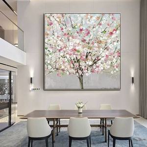 100% Chất Lượng Cao Handmade Hiện Đại Trừu Tượng Hoa Vải Acrylic Bức Tranh Tường Đẹp Màu Hồng Hoa Nhà Khách Sạn Trang Trí - Product Image 5