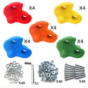 Presas de Escalada de Plástico para Exteriores, 4 Colores, 4 Unidades de Cada Color, con Kit de Herrajes para Estructuras de Escalada - Product Image 1