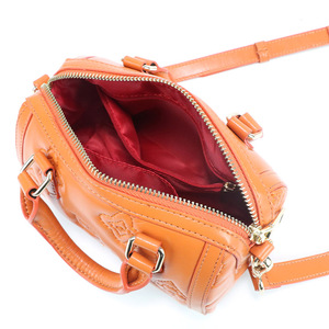 Wholesale Custom Logo Full Embossed Pattern Waterproof Genuine Leather Cylinder Fashion <b>Handbag</b> - Product Image 6