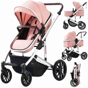Landau 3-en-1 avec <span class=keywords><strong>siège</strong></span> de voiture Poussette rotative à 360 ° pour bébé à haute vue Système de voyage tout-en-un avec <span class=keywords><strong>siège</strong></span> de voiture - Product Image 5