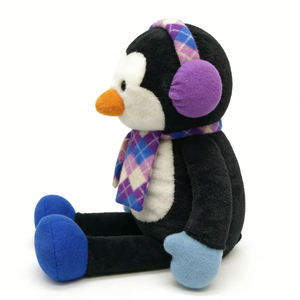 Pingüino de Peluche Personalizado de Invierno, Juguete de Pingüino Navideño, Pingüino con Bufanda de Argyle, Animal de Peluche con Atuendo Acogedor - Product Image 4