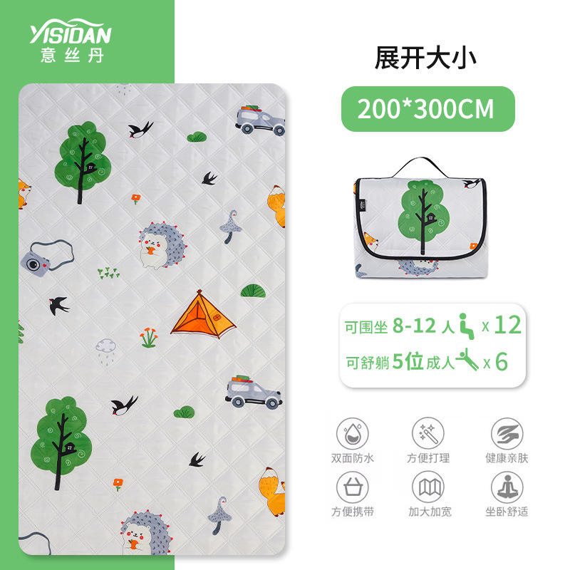 เสื่อปิกนิกอลูมิเนียมฟอยล์ ขนาด 200*300 ซม. (ลายป่าเขียว)