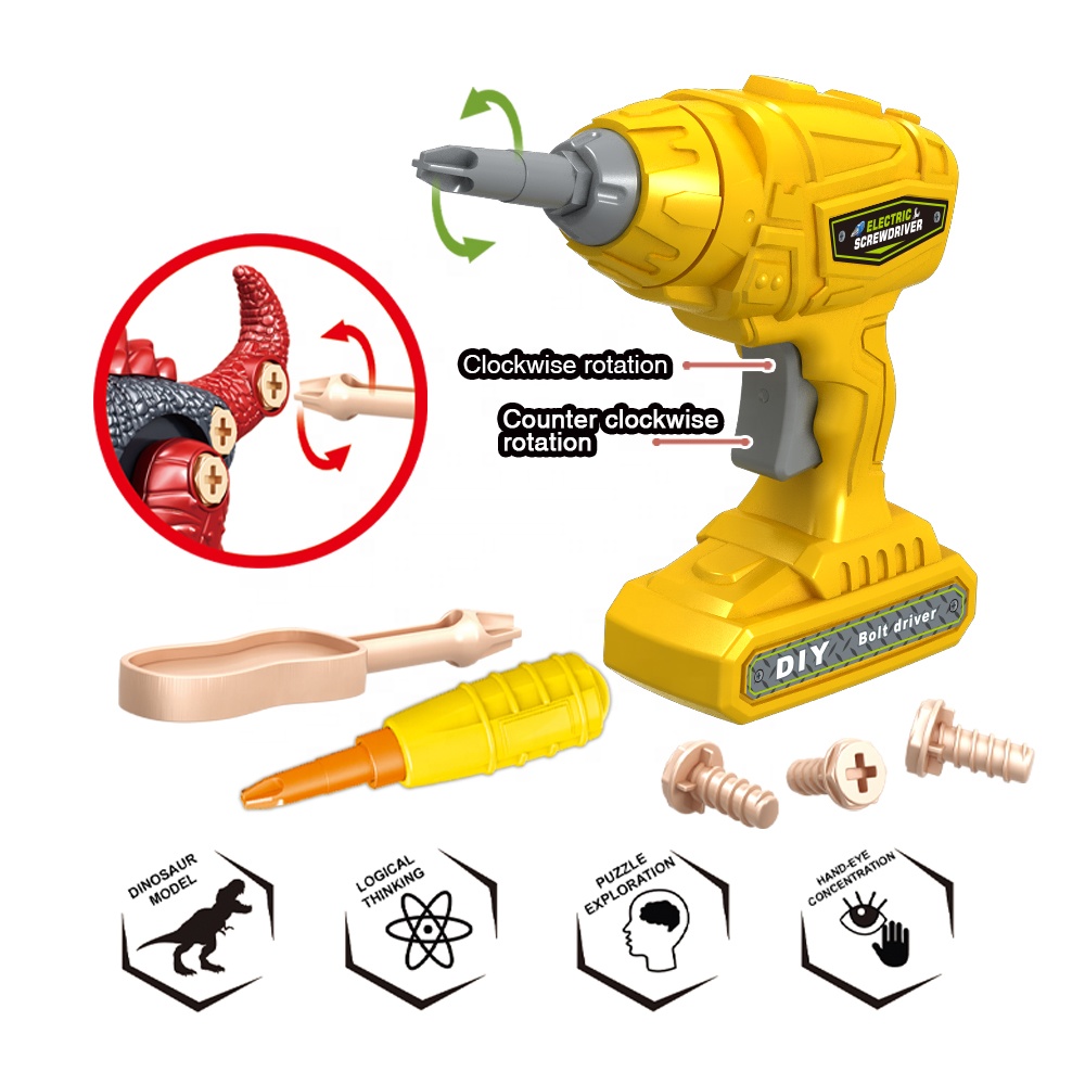 Take Apart Dinosauro Giocattoli Per Bambini Con Scatola Portaoggetti Trapano Elettrico Fai Da Te Set Costruisci~p146289983