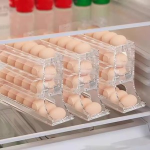 Dispensador de huevos rodantes de <span class=keywords><strong>4</strong></span> niveles, dispensador automático de rodillos de huevos que ahorra espacio, estante de exhibición, organizador para almacenamiento de refrigerador de cocina - Product Image 5