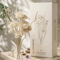 Diffuseur de roseaux Sola Flower pour décor à la maison avec corde de coton, accessoires de diffuseur d'huile de parfum sans feu de parfum de fleurs personnalisées
