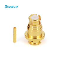 Connecteur RF femelle GPO (SMP) 50 Ohm à soudure, modèle GPO-KB2-1, CuBe plaqué or pour câbles série 086, DC-18GHz Gwave