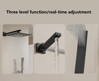 Offre Spéciale laiton mural pluie douche robinet ensemble hôtel salle de bain système de pluie 3 fonctions dissimulé douche ensemble
