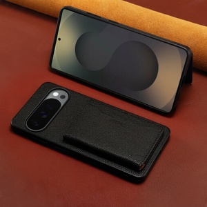 Funda para Teléfono Móvil <span class=keywords><strong>Google</strong></span> <span class=keywords><strong>Pixel</strong></span> 10 de Cuero Lychee, Color Naranja, Antigolpes, Magnética, de PU - Product Image 3