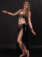 Ensemble de costumes de danse du ventre de mode tribale 2 pièces soutien-gorge hanche écharpe ceinture ensemble de costumes de performance