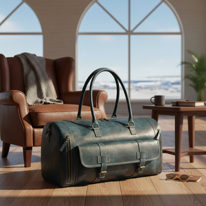 Bolsos de Mano de Cuero Genuino de Lujo Vintage, Grandes y Únicos, con Cierre de Cremallera y Cadenas Sólidas, Unisex, Personalizables - Product Image 3