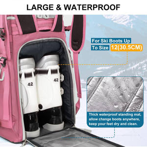 Free sample Ski Boot Bag 50L Outdoor BSCI Custom LOGO Ski Travel Bags Helmet Bag Ski Boots <b>Backpack</b> for Outdoor Sports Training - Product Image 5