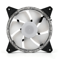 Ventilateur de boîtier PC à motif diamant double face, 120 mm, multicolore, ventilateur de refroidissement pour jeux PC, ventilateur LED ARGB