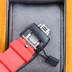 Montre-bracelet de luxe automatique mécanique pour homme, modèle 2026, tendance, avec boîtier rouge, cadran squelette ajouré complexe et bracelet en caoutchouc - Product Image 6