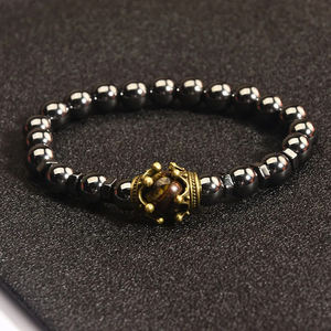 Usine Offre Spéciale Charme Antique Couronne avec <span class=keywords><strong>Pierre</strong></span> Naturelle Hématite Perles Bijoux <span class=keywords><strong>Bracelet</strong></span> Hommes <span class=keywords><strong>Oeil</strong></span> <span class=keywords><strong>De</strong></span> <span class=keywords><strong>Tigre</strong></span> <span class=keywords><strong>Pierre</strong></span> Bracelets - Product Image 3