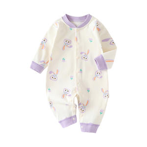 Set di pigiami Unisex multifunzionali con cerniera in cotone biologico pagliaccetti personalizzati ODM abbigliamento nuova tutina bottone corto per bambini all'ingrosso - Product Image 1