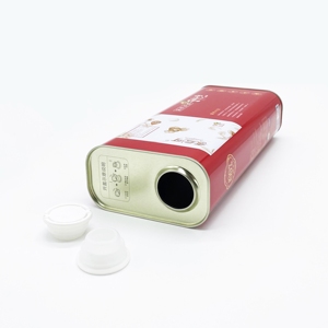 Boîte de conserve rectangulaire en fer blanc de qualité alimentaire de 1,6 L vide pour huile d'olive avec couvercle en plastique et impression offset - Product Image 6