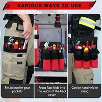 Bolsa de Herramientas para Bombero MELOTOUGH con 7 Bolsillos, Asa de Transporte y Solapa, Se Adapta al Bolsillo de la Equipo de Bombero, Organizador de Herramientas