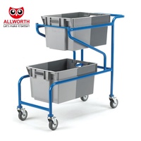 Chariot logistique de transporteur de conteneurs de haute qualité Presse-papiers en acier en option avec roulettes Pièces de chariot Transport d'entrepôt