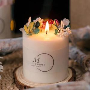 <strong>2026</strong> Custom Private Label Soy Wax Glass Jar Scented <strong>Candle</strong> Gift Set Vanilla Dried Flowers Scented <strong>Candle</strong> in Bulk - Product Image 5