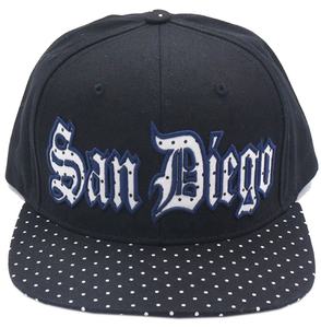 ปรับแต่งโลโก้ OEM เย็บปักถักร้อยฮิปฮอปแฟชั่นลายจุดพิมพ์แบน Brim ซานดิเอโกหมวก - Product Image 1