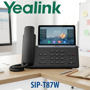 โทรศัพท์ไอพีไร้สาย Yea-link รุ่น SIP-T87W หน้าจอสัมผัส <span class=keywords><strong>7</strong></span> นิ้ว ระดับผู้บริหาร รองรับ 16 สาย SIP WiFi6 Bluetooth5.0 พอร์ต Gigabit PoE คู่ โทรศัพท์ตั้งโต๊ะ VoIP - Product Image 1