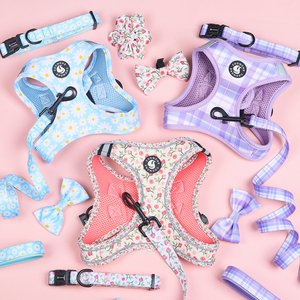 Hundegeschirr, Haustierweste, reflektierendes Hundegeschirr, florales, atmungsaktives Netz, verstellbare Haustierweste, weiches Hundegeschirr - Product Image 4