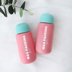 Hồng 200ml HDPE cảm ứng mềm chai lotion xi lanh với đĩa Top cap cho vẻ đẹp mực dầu gội phòng tắm chăm sóc tóc - Product Image 1