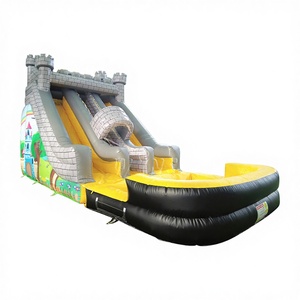 WINSUN Toboggan gonflable personnalisé de haute qualité, toboggan gonflable en PVC en forme de château antique, toboggan sec éducatif pour usage extérieur - Product Image 1