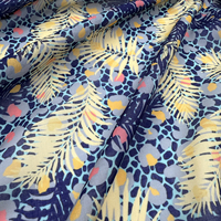 Tissu léger imprimé numériquement à motifs de feuilles et de fleurs, 100 % polyester, respirant et écologique, pour robes de filles, personnalisable – Grande Vente