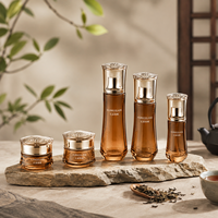 Ensemble de flacons et pots en verre ambré de luxe, forme taille de poitrine, pour crème et lotion, 30g 50g 30ml 100ml 120ml, emballage cosmétique vide pour soins de la peau
