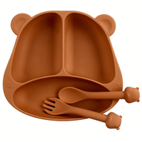CHINFAI Nouveauté Assiette à ventouse robuste et écologique pour enfants, bol d'alimentation non toxique, assiette en silicone pour bébé, ensemble de vaisselle