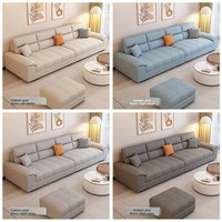Nuevo Sofá Seccional Moderno de Alta Gama Estilo Crema, Simple para Sala de Estar, Apartamento Pequeño, Sofá Largo en Forma de Tira