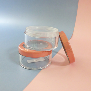 Tarro cilíndrico transparente de plástico con tapa rosada de rosca para uso cosmético, material PP AS, botella DIY, ensamblaje 3 en 1 - Product Image 5