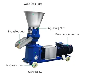 Máquina de pellets de alimento para pollos de engorde, máquina de procesamiento de alimento para aves de corral, máquina de pellets de alimento para animales