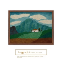 Peinture à l'huile Nanyang du Moyen Âge, peinte à la main, sur toile, style national moderne, avec motif de paysage vert et motif de soutien, signification positive, pour canapé