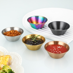 Portion sûre commerciale trempage ramequins tasses à sauce en acier inoxydable poli accessoires de cuisine individuels écologiques en métal - Product Image 3