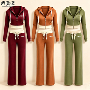 Nuovi Arrivi Abbigliamento Y2k, Tuta in Velluto a Righe con Logo Personalizzato per Donne, Giacca con Zip e Pantaloni Jogger, <span class=keywords><strong>Set</strong></span> <span class=keywords><strong>Due</strong></span> <span class=keywords><strong>Pezzi</strong></span> da <span class=keywords><strong>Donna</strong></span> - Product Image 1