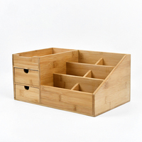 Caja de almacenamiento de escritorio de madera de alta calidad WDF, carpetas de archivos colgantes, organizador de cartera de documentos, organizador de escritorio de bambú para escritorio