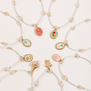 Collier pendentif à la mode en acier inoxydable, design de fleur de rose, chaîne de perles pour femmes, bijoux de fête - Product Image 4