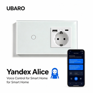Interruptor de Luz Táctil Inteligente UBARO WiFi de 2 Canales, Panel de Vidrio Templado de 157 mm, Clasificación IP20, Monitor de Energía, Compatible con Tuya Smart Life Home - Product Image 5