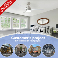 Ventilateur de plafond intelligent 1stshine avec lumière, commande vocale, design élégant, pour intérieur et extérieur, contrôle par application mobile, nouveau moteur pur