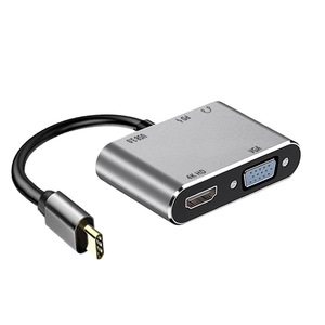 Base de expansión tipo C, convertidor USB 3,0 5 en 1 para monitor, proyector, conexión de pantalla HDMI VGA - Product Image 3